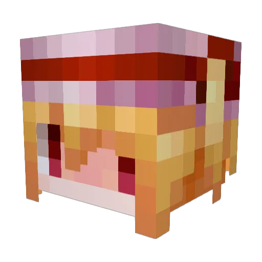 yuu_shiranui Minecraft avatar head, 3D render
