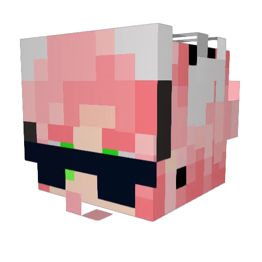 yuudachi_v Minecraft avatar head, 3D render