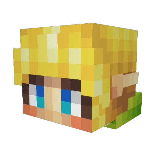 yuudie Minecraft avatar head, 3D render