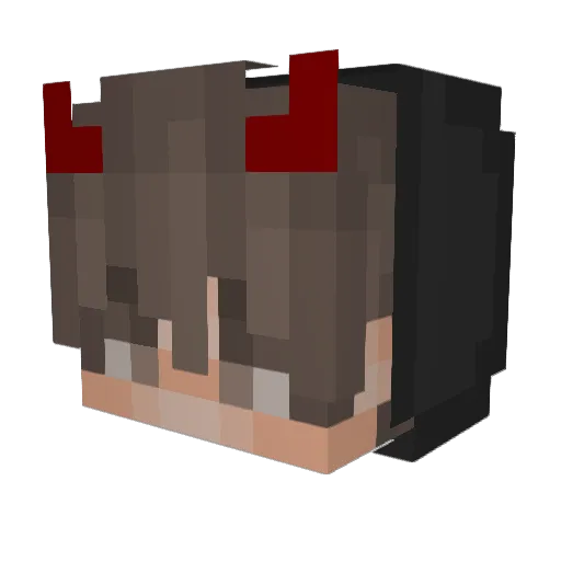 yuugatomi Minecraft avatar head, 3D render