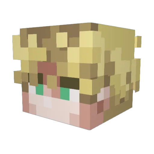 yuugho Minecraft avatar head, 3D render