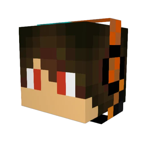 yuukicha Minecraft avatar head, 3D render