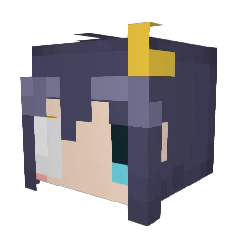 yuukinngu Minecraft avatar head, 3D render
