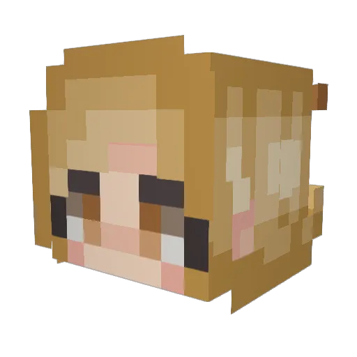 yuunique Minecraft avatar head, 3D render