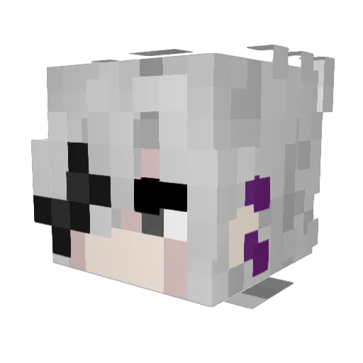 yuunnaaaa Minecraft avatar head, 3D render