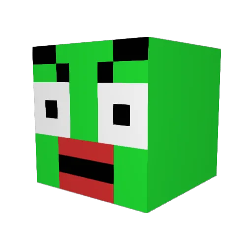 yuusin Minecraft avatar head, 3D render