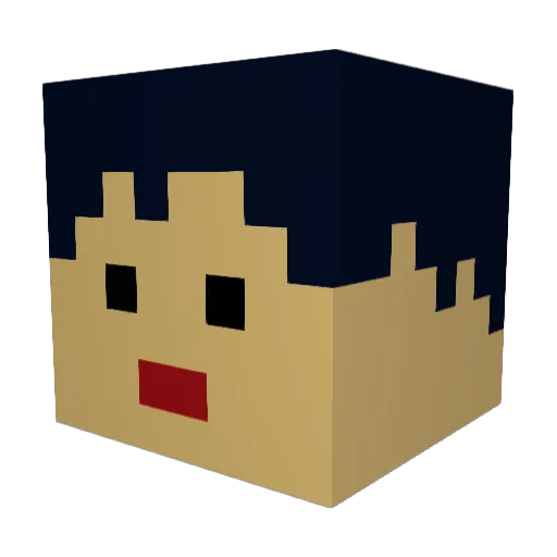 yuutooka Minecraft avatar head, 3D render