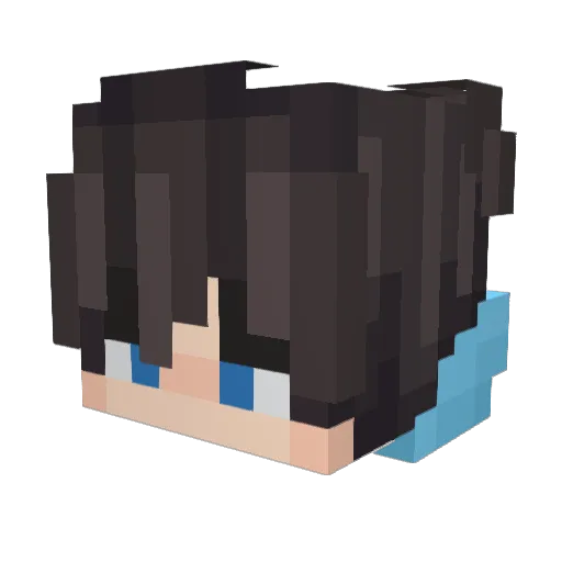yuuumponpon Minecraft avatar head, 3D render