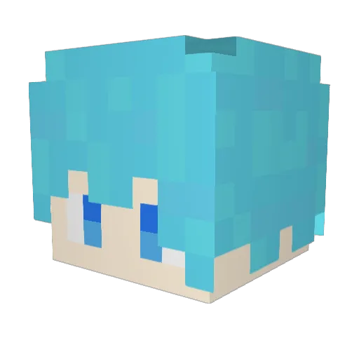 yuuyuumine Minecraft avatar head, 3D render