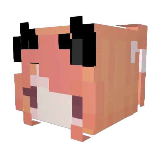 yuuzyu Minecraft avatar head, 3D render