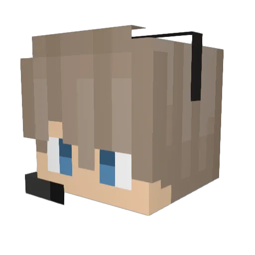 yuvidashing Minecraft avatar head, 3D render