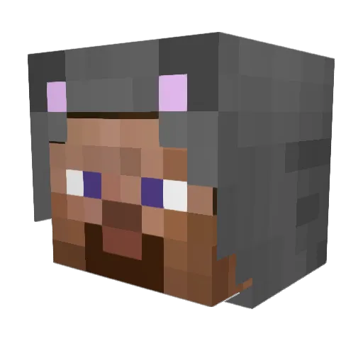yuvm Minecraft avatar head, 3D render