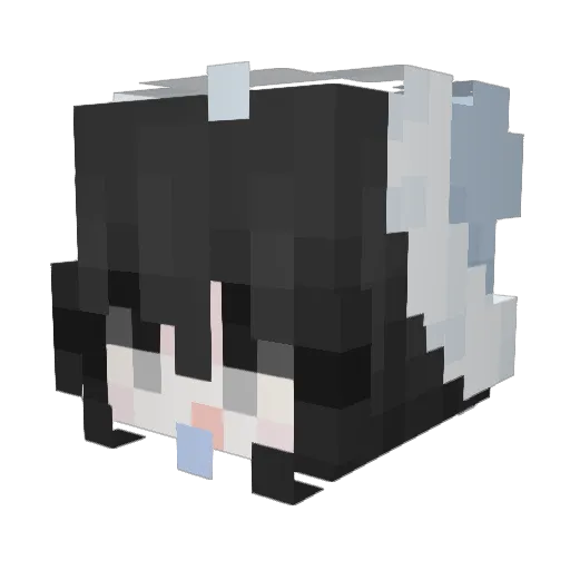 yuwannn Minecraft avatar head, 3D render