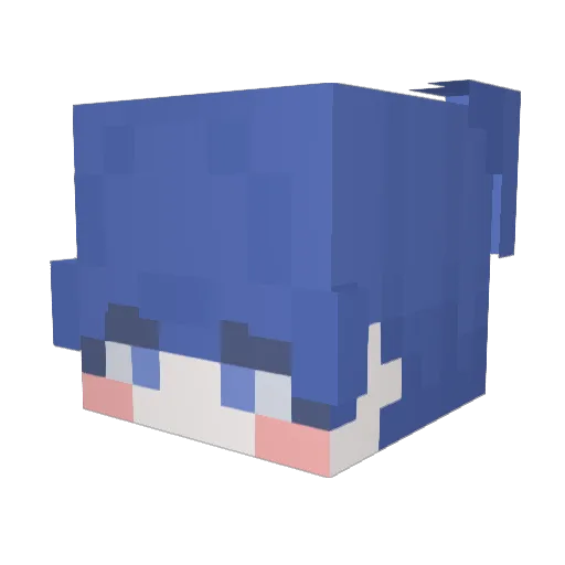 yuwedi Minecraft avatar head, 3D render