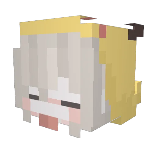 yuwls Minecraft avatar head, 3D render
