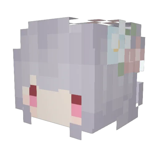 yuwurisa Minecraft avatar head, 3D render