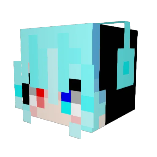 yuxijiu Minecraft avatar head, 3D render