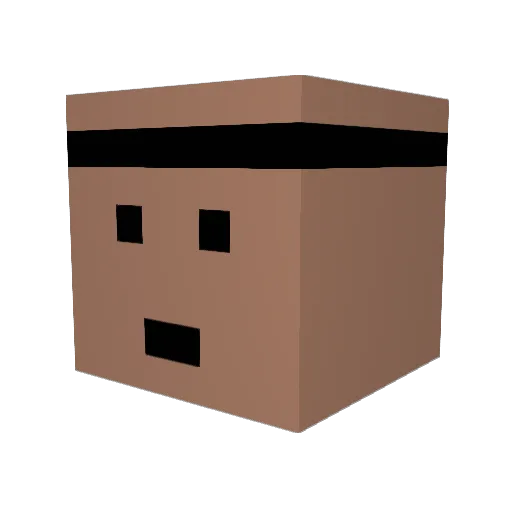 yuyadakk Minecraft avatar head, 3D render