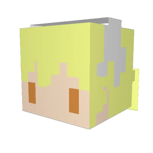 yuyukari Minecraft avatar head, 3D render