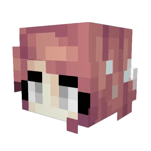 yuyuuta Minecraft avatar head, 3D render