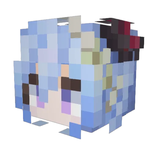 yuzaie Minecraft avatar head, 3D render