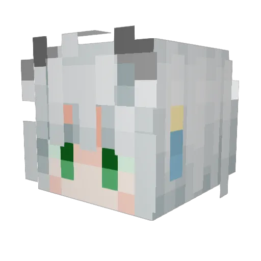 yuzaobai Minecraft avatar head, 3D render