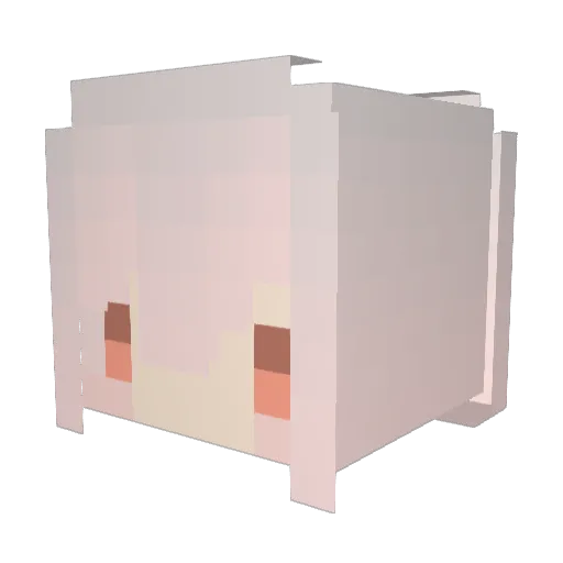 yuzihan Minecraft avatar head, 3D render