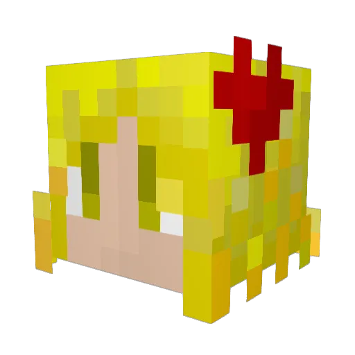 yuzora Minecraft avatar head, 3D render