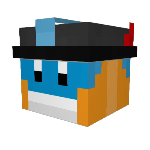yuzow Minecraft avatar head, 3D render
