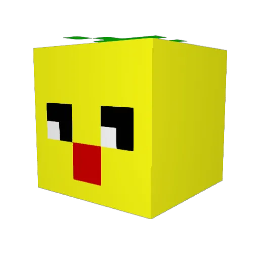 yuzu0000 Minecraft avatar head, 3D render
