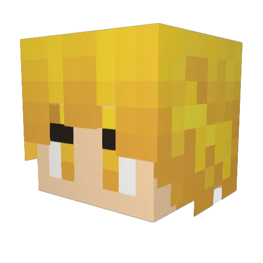 yuzu0810 Minecraft avatar head, 3D render