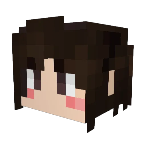 yuzuca Minecraft avatar head, 3D render