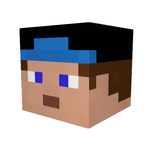 yuzuginger Minecraft avatar head, 3D render