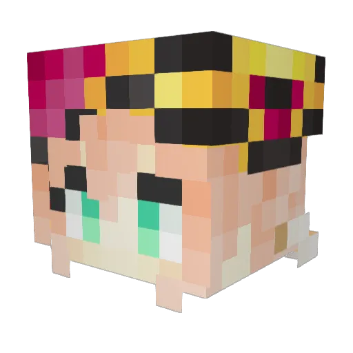 yuzukoshooo Minecraft avatar head, 3D render