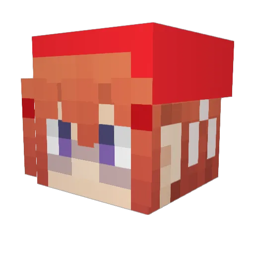 yuzumot Minecraft avatar head, 3D render