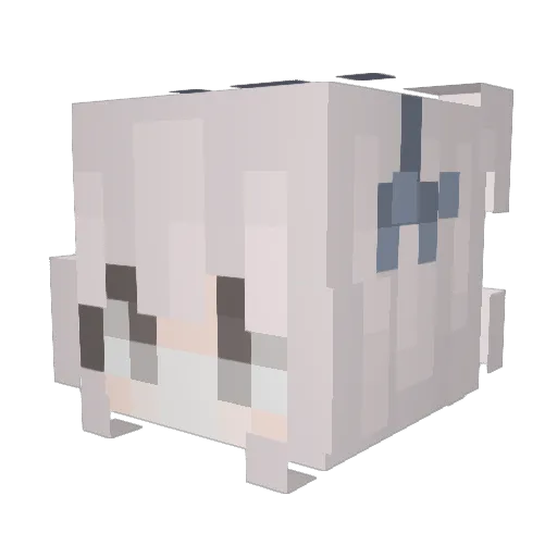 yuzupoooo Minecraft avatar head, 3D render