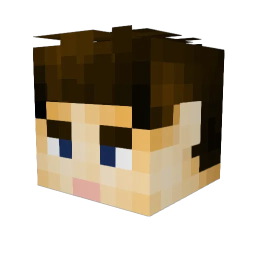 yvanhoo Minecraft avatar head, 3D render