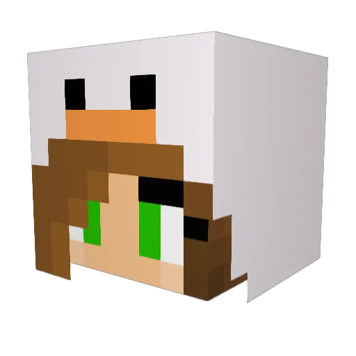 yvea Minecraft avatar head, 3D render