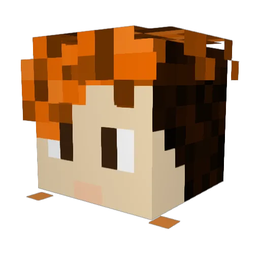 yvin73 Minecraft avatar head, 3D render