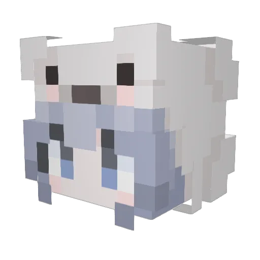 ywanwan Minecraft avatar head, 3D render