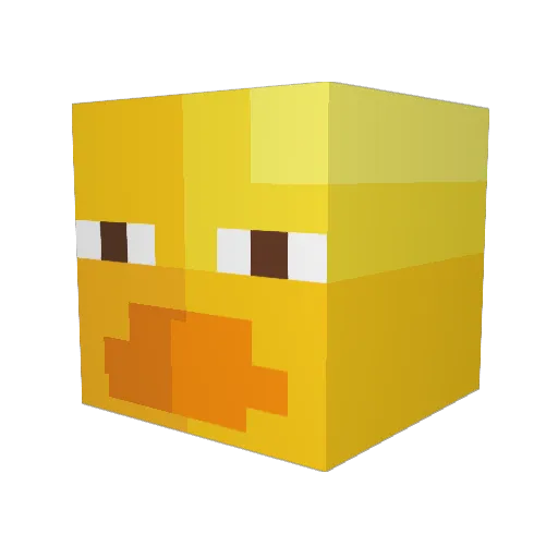 ywbird Minecraft avatar head, 3D render