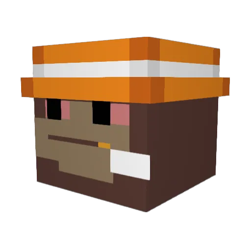yxFran Minecraft avatar head, 3D render