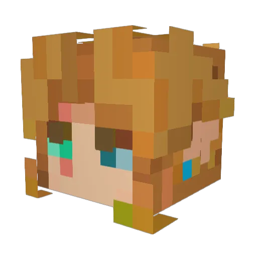 yyhat Minecraft avatar head, 3D render