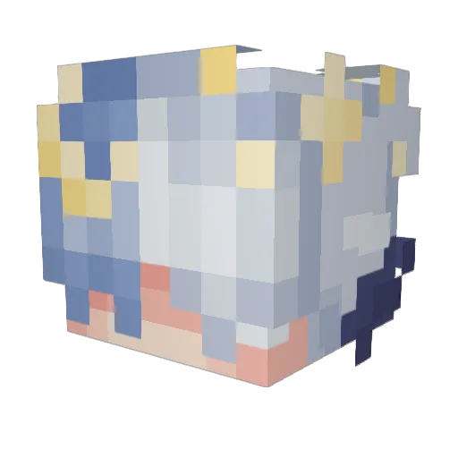 yyyabujin Minecraft avatar head, 3D render