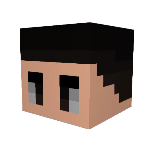 yzasf Minecraft avatar head, 3D render
