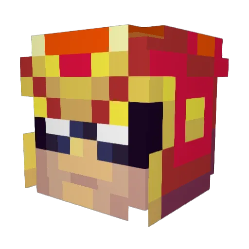 yzyooooo Minecraft avatar head, 3D render