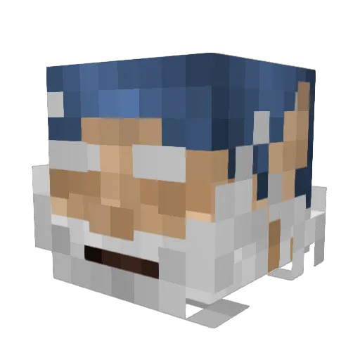 z0rf3r Minecraft avatar head, 3D render