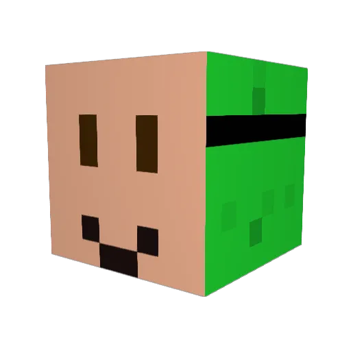 z36r Minecraft avatar head, 3D render