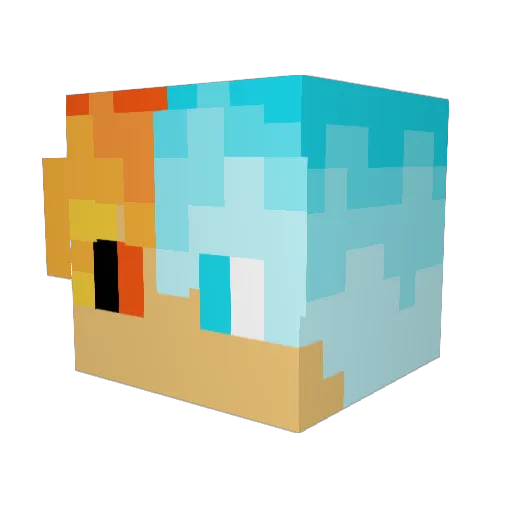 z3d56 Minecraft avatar head, 3D render
