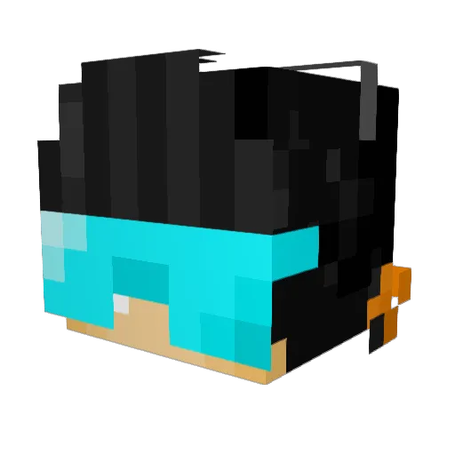 zAquaMiner Minecraft avatar head, 3D render
